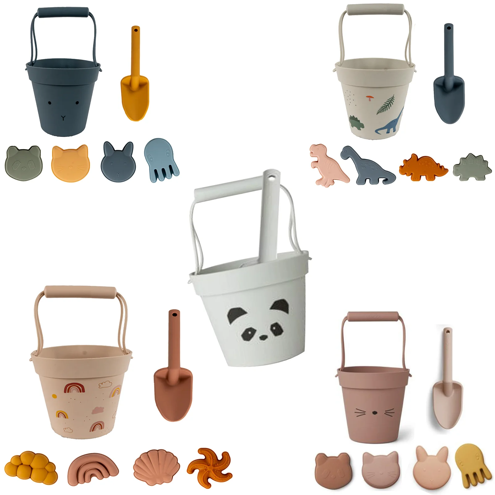 

Children Summer Toys with Cute Animal Model Ins Seaside Beach Toys Rubber Dune Sand Mold Tools Sets Baby Bath Toy Kids Swim Toy