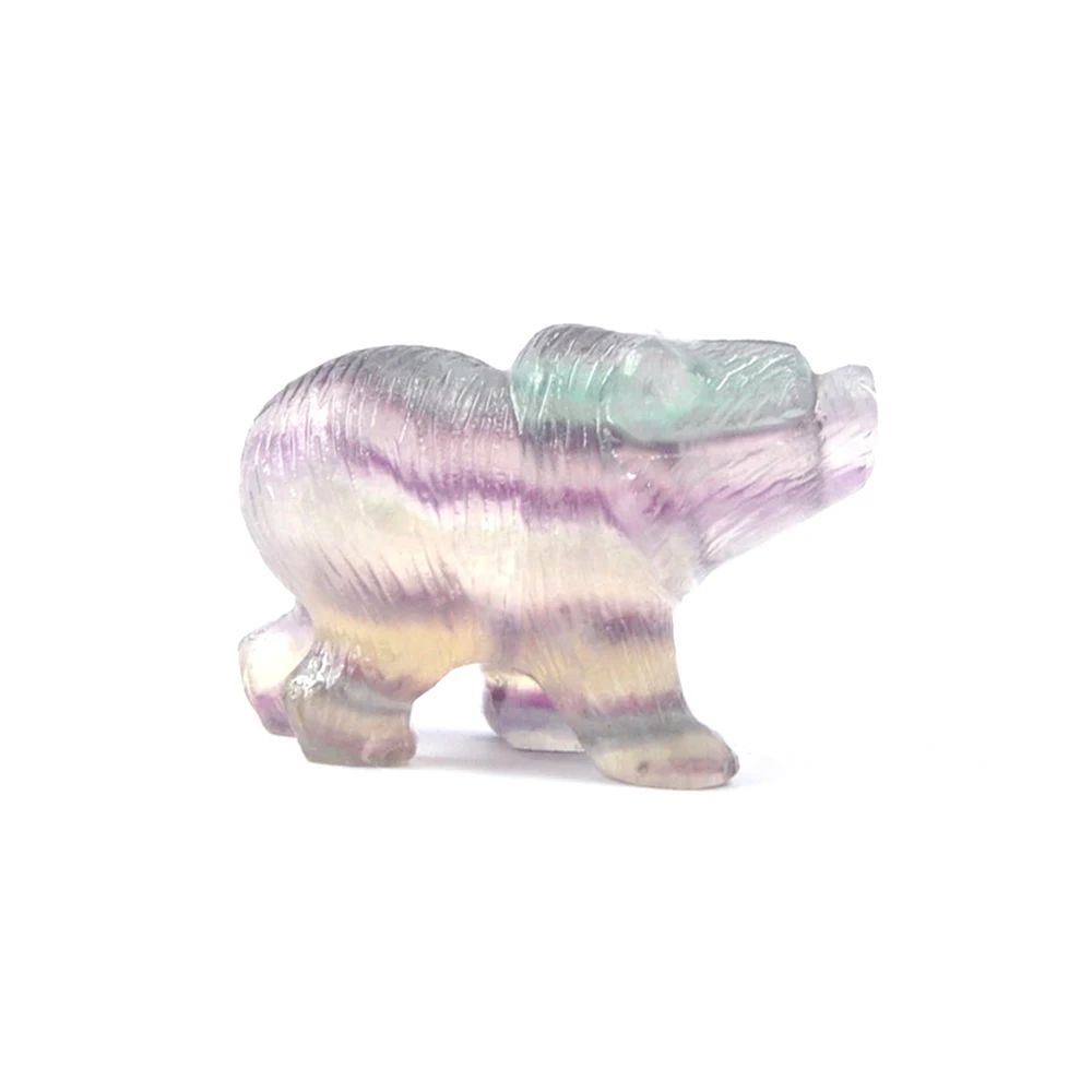 2&quot Natural Rainbow Fluorite Bear Figurine Carved Quartz Statue Reiki Healing Crystals Party Gifts Home Decor Crafts | Дом и сад