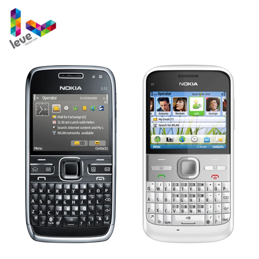 Восстановленный Мобильный телефон Nokia E72 мобильный 3G Wifi 5MP|Смартфоны| |