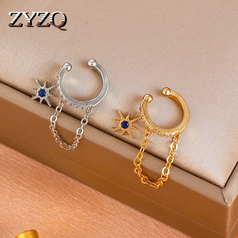 ZYZQ корейские простые клипсы без отверстий для женщин в стиле ретро пятиконечная