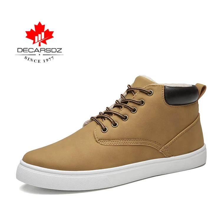 DK-BM-05-4 Men Warm Boots Man Winter Snow Boots Men Brand Fur Warm Ankle Botas hombre Male Casual Lace-up Luxury Leahter Men's Boots - Цвет: DK-BM-05-4