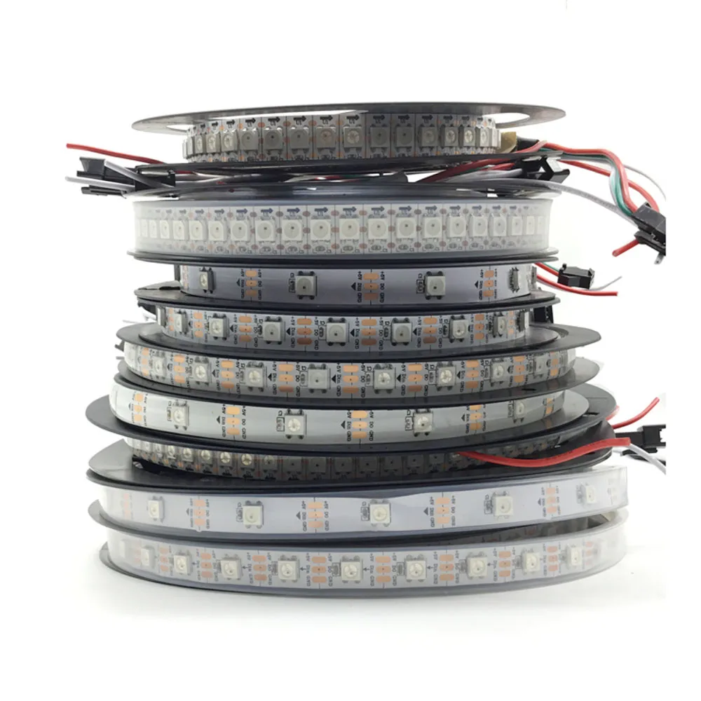 WS2812B умная цветная (RGB) Светодиодные ленты WS2812 индивидуально адресуемых