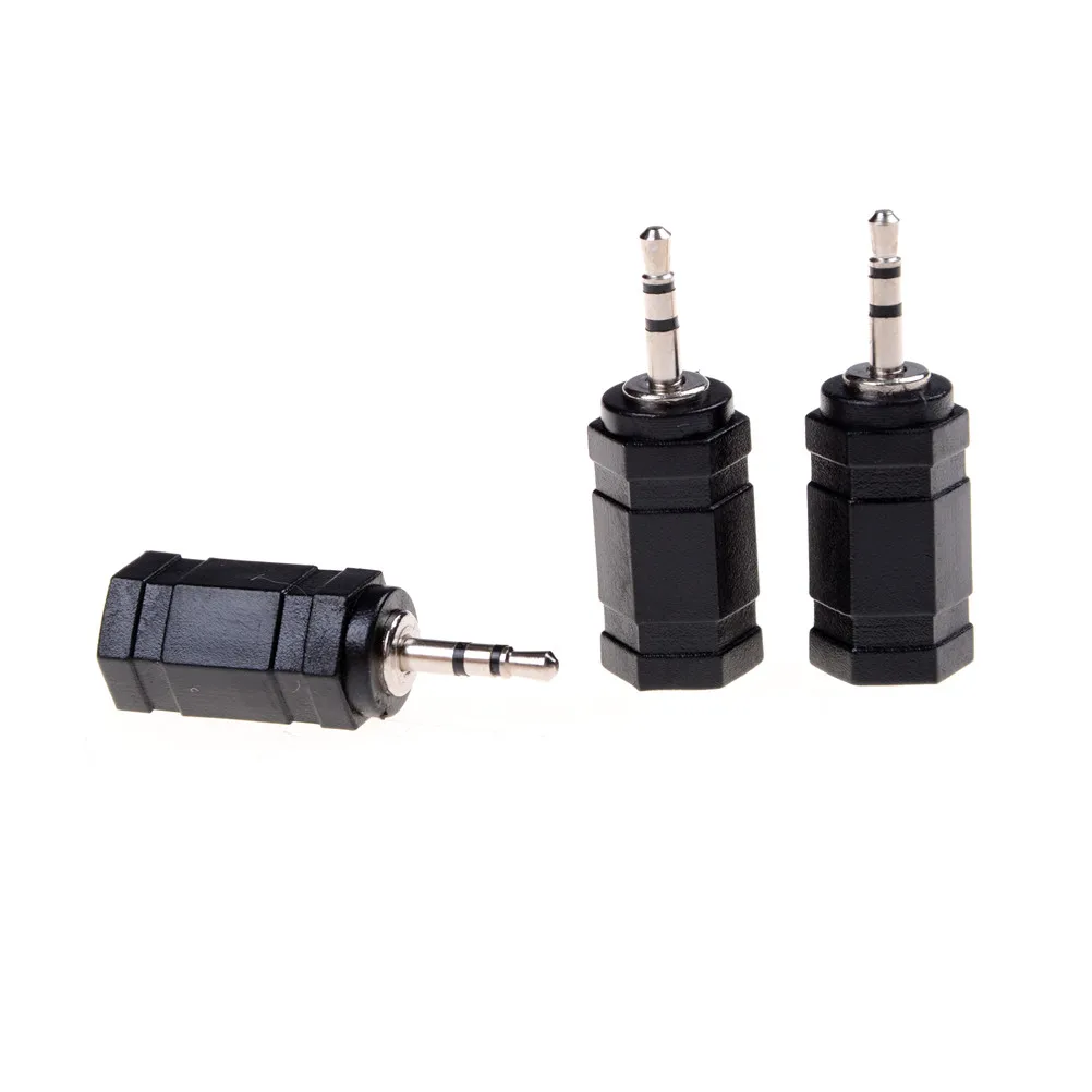 

3Pcs 2.5mm Male to 3.5mm Female Black Audio Stereo headphones Adapter Plug Wholesale
