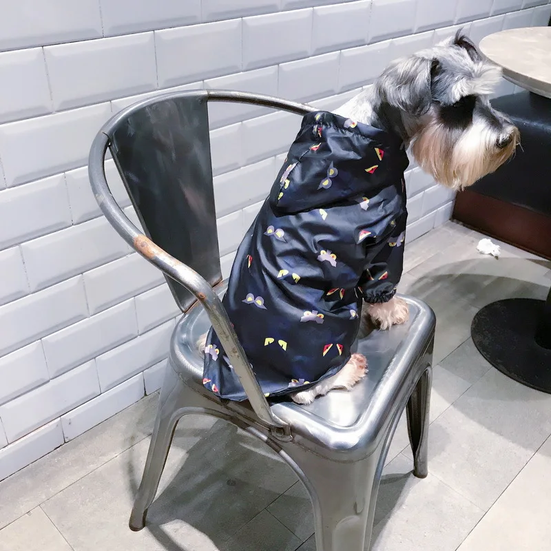 

Tide Brand Pet Clothes Fashion Dog Waterproof Clothes French Bulldog Teddy Outing Clothes Autumn Winter Schnauzer Raincoat