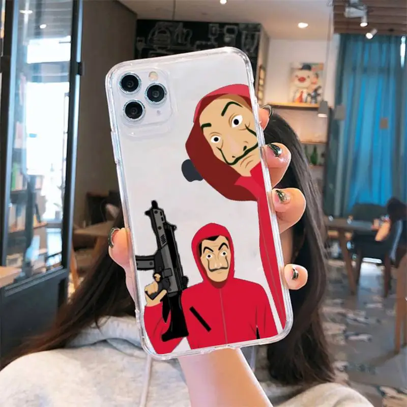 

Spain TV Paper Home Phone Cases Transparent for iPhone 6 7 8 11 12 s mini pro X XS XR MAX Plus cover funda shell