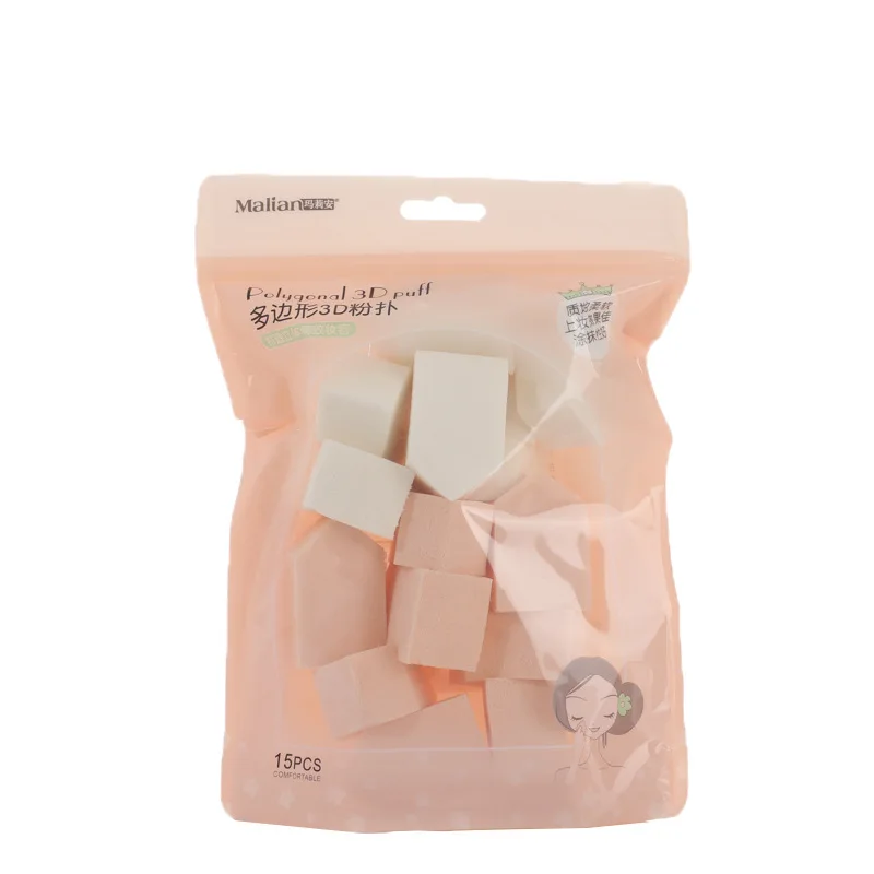 Полигональная 3D мини губка Sorbet пудра Puff 15 инструменты для макияжа для сухих и влажных двойного назначения Порошковая пудра