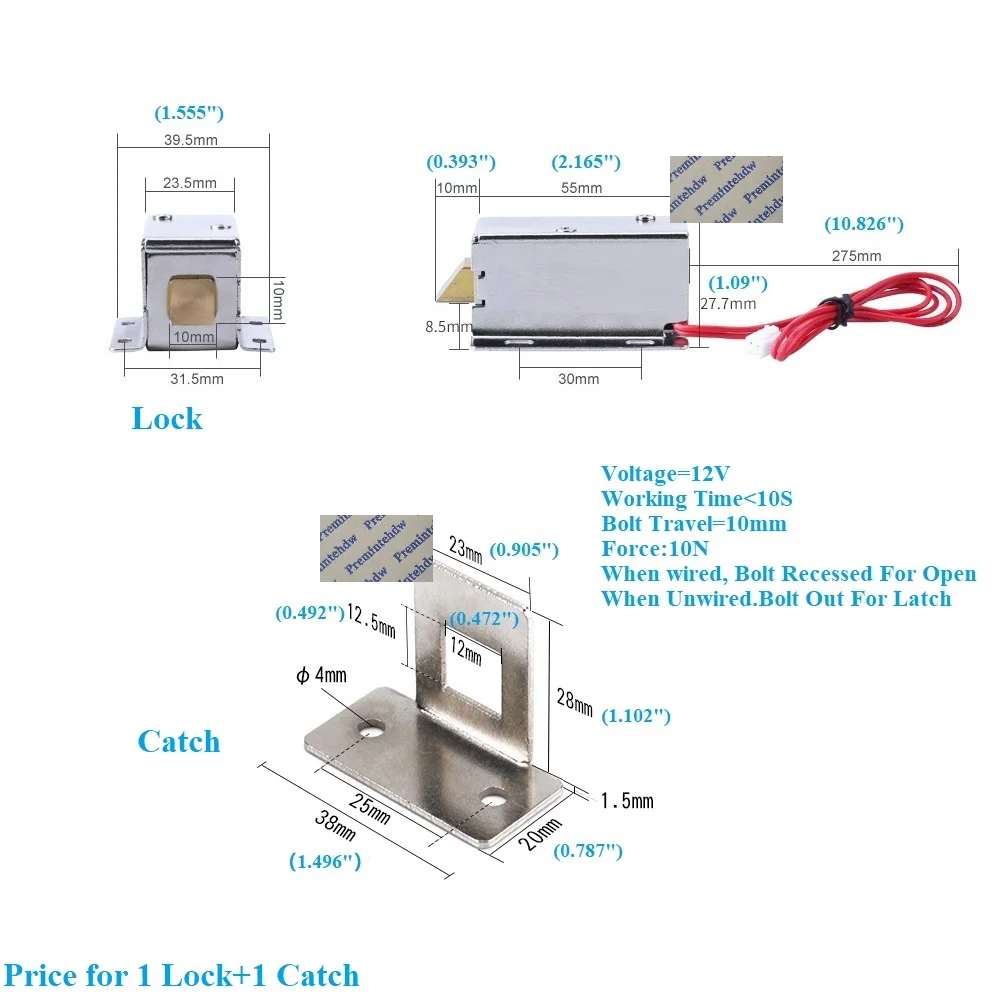 1 шт. электрическая мини-защелка для дверей шкафов 12 В постоянного тока |