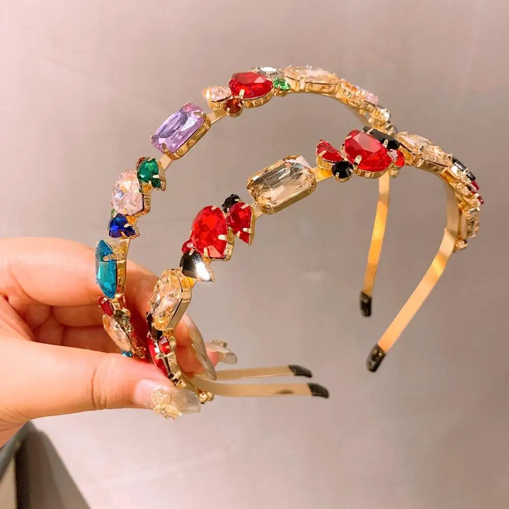 Женские ободки в стиле барокко с кристаллами и драгоценными камнями аксессуары