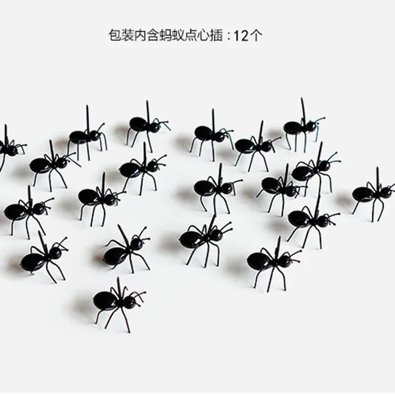 Пищевая 12 шт креативная муравьиная вилка для фруктового десерта торта