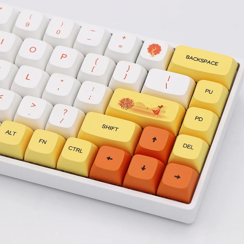 Клавиши Keypro QiuYun для механической проводной USB-клавиатуры белого и желтого цветов