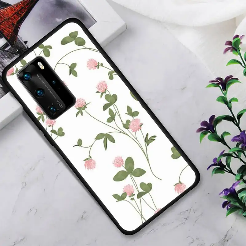 

Flower Drawing Phone Case For Huawei P9 P10 P20 P30 P40 Novi Lite Pro Smart Fundas Cover