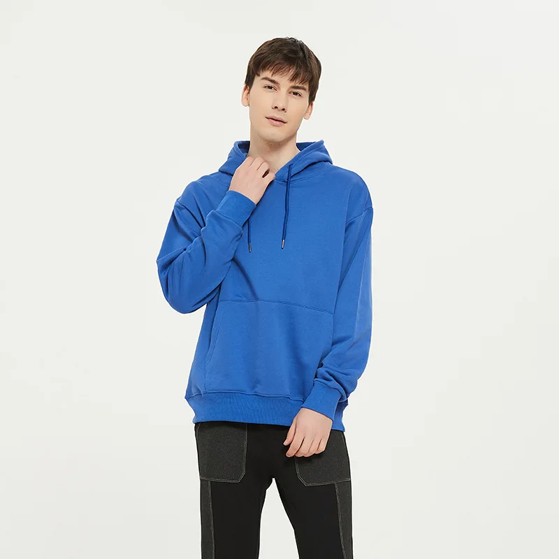 

100% Cotton Anti-pilling Anti-static Quality Loose Casual Hip Hop Hood Autumn Winter Long Sleeve Hoodie Men Hooded Sweatshirt