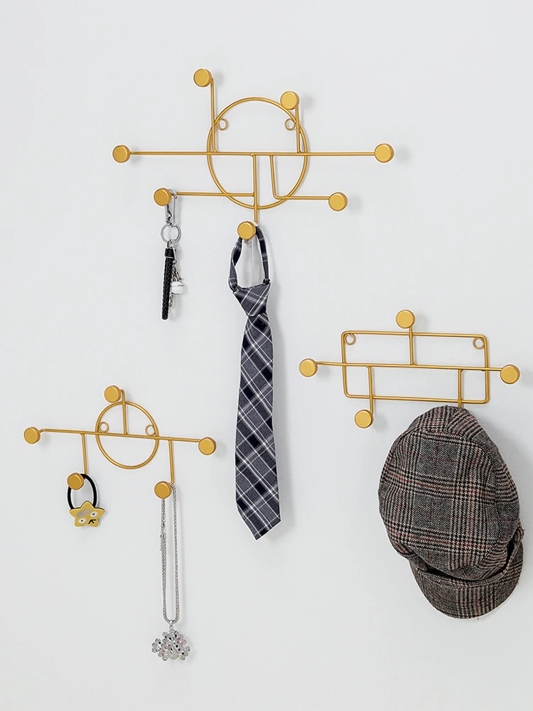 Золотистый геометрический настенный крючок в скандинавском стиле подвесной для