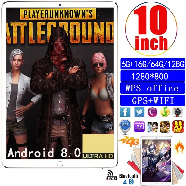 2020 горячая Распродажа 10 1 дюйма Dual SIM карты 1280*800 IPS Экран 6G + 16GB/64GB/128G для Android 7 Wi Fi