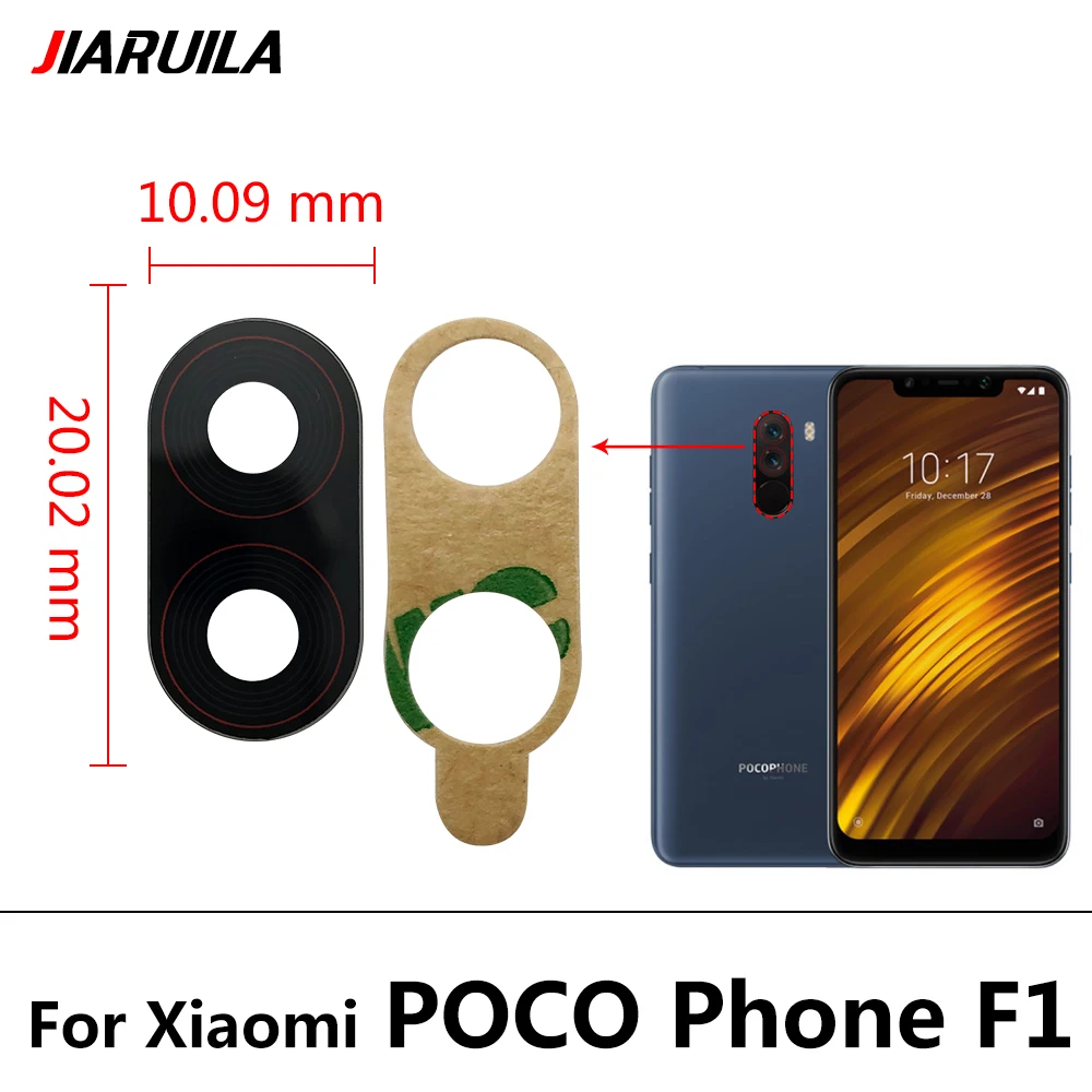 Back Rear Camera Glass Lens Circle Cover With Adhensive +Frame For Xiaomi Pocophone F1 F3 X3 NFC / Poco | Мобильные телефоны и