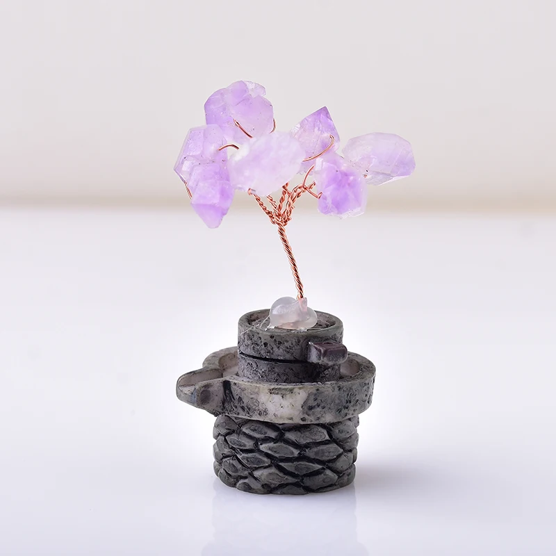 

1PC Natural Amethyst Lucky Tree Healing Stone Reiki Crystal Quartz Mineral Ornaments Tree of Life Handmade Home Decoration Gift