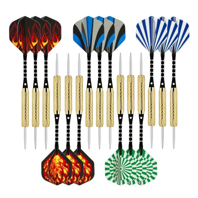 

15pcs 18g Professional Steel Tip Darts Aluminum Shaft Hard Darts Metal Needle Darts Flight Copper Darts Body
