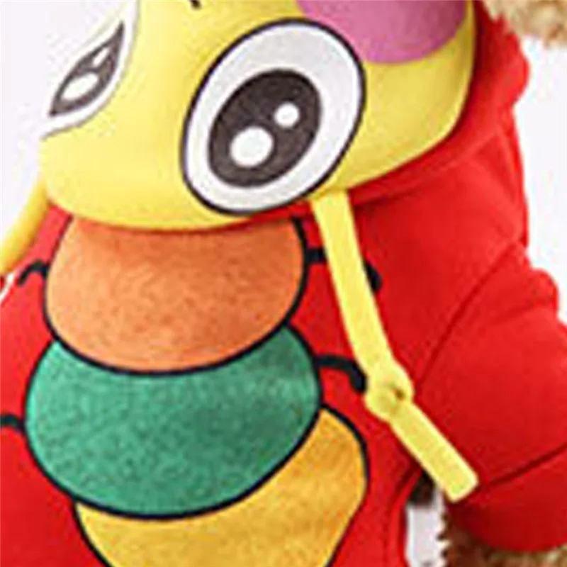 Для домашних любимцев собак Зимний принт насекомых с капюшоном одежда для