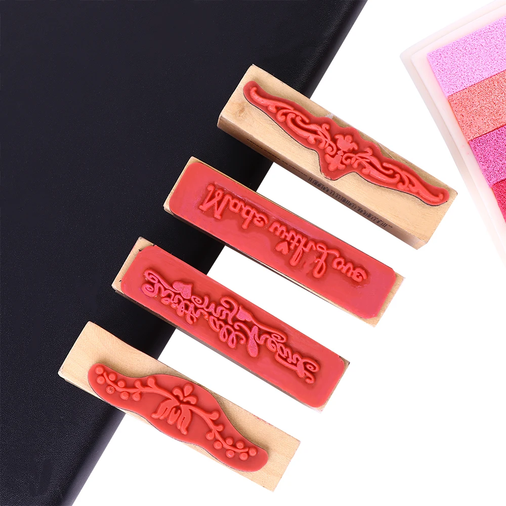 1 шт. винтажное деревянное печатное украшение в полоску детский скрапбук ручной