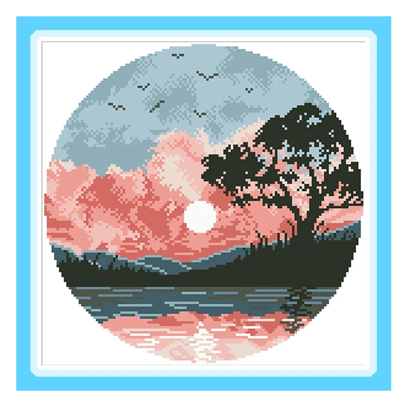 

Набор для вышивки крестиком Sunset View, наборы для вышивки 11CT 14CT, рукоделие для рукоделия, домашний Декор, живопись