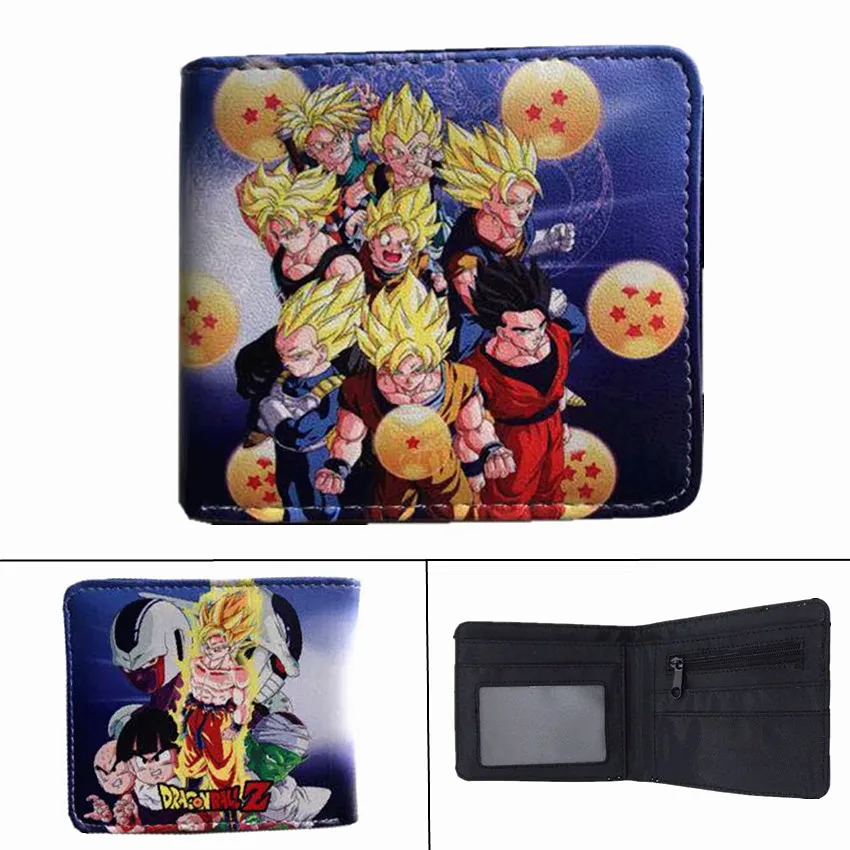 Аниме Dragon Ball Z кошелек Супер Saiyan Goku Vegetto для мальчиков и девочек карман на молнии для монет PU короткий держатель для карт