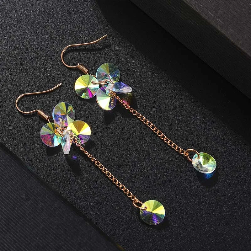 2019 корейские золотые длинные цепочки серьги с кисточками висячие подвески