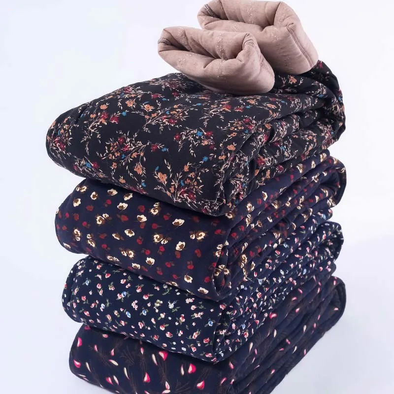 

Мультяшные брюки, женские брюки среднего возраста, бархатные зимние плотные расклешенные колготки