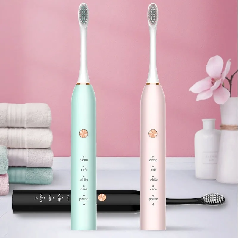 

New Electric Toothbrush SG-507 Adult Timer Brush 5 Mode USB Charger Rechargeable Tooth Brushes Replacement Heads Set