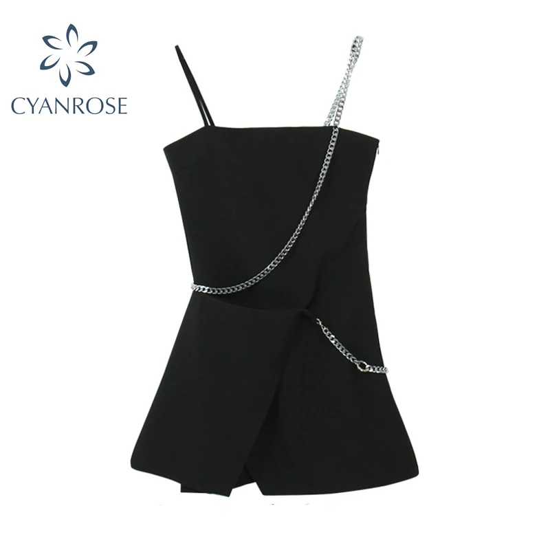 Женское платье на бретелях черное готическое сексуальное облегающее мини-платье