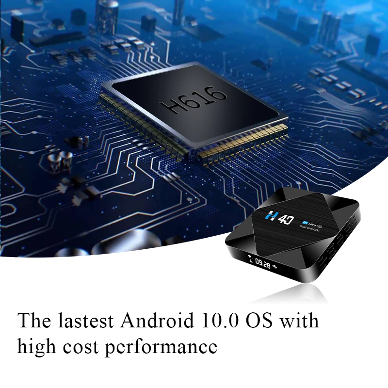 ТВ приставка HONGTOP на ОС android 10 4 ГБ 64 четырехъядерный процессор Allwinner H616 2 4G и 5G с Wi Fi