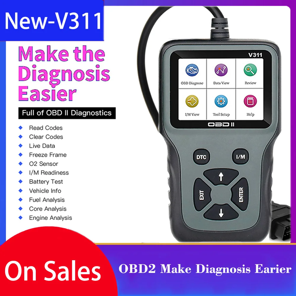

V311 Diagnostic Scanner OBD2 Tool Car Fault Reader Erasure Fault Code Automotive Car OBDII SCANNER AUTOMOTIVO Finder