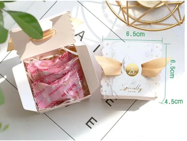 50/100 шт. коробка для конфет с ангелом свадебные подарки и Подарочная сумки