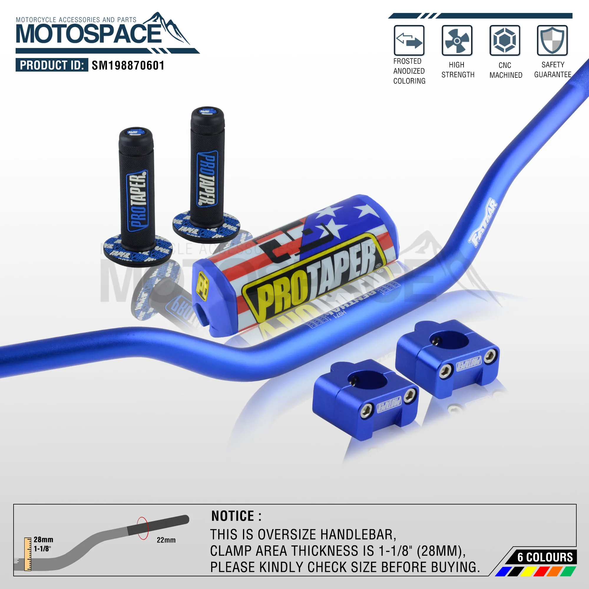 Руль для Pro Cone Pack Bar 1 1/8 &quotRenthal Fatbar накладки Грипсы питбайка мотоцикла с