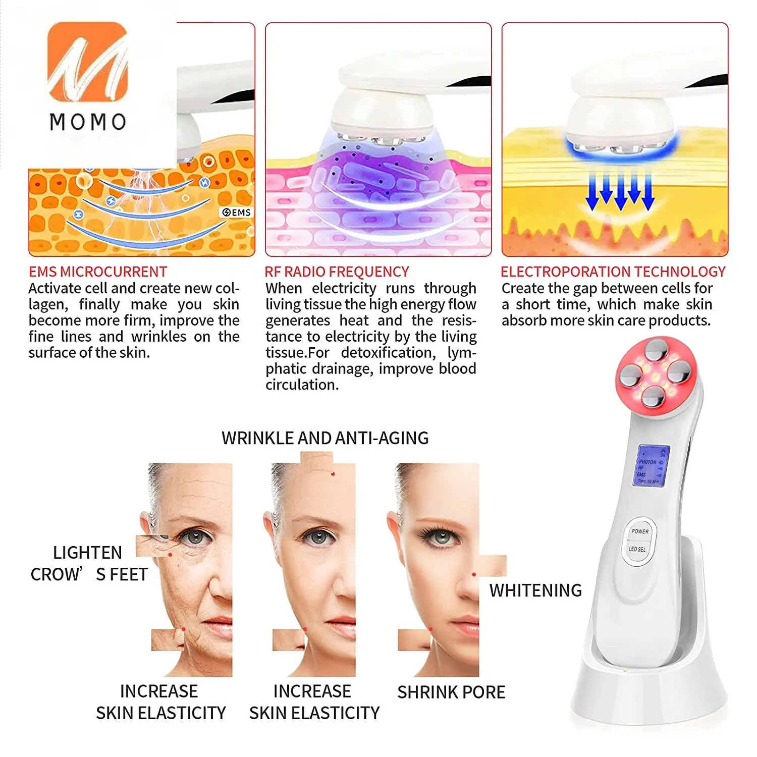 

Heads Parts For Facial Massager With Vibrates Beauty Equipment Rf Skin Care Cleaning Face Massage Scrubber Nephrite Guasha Tools