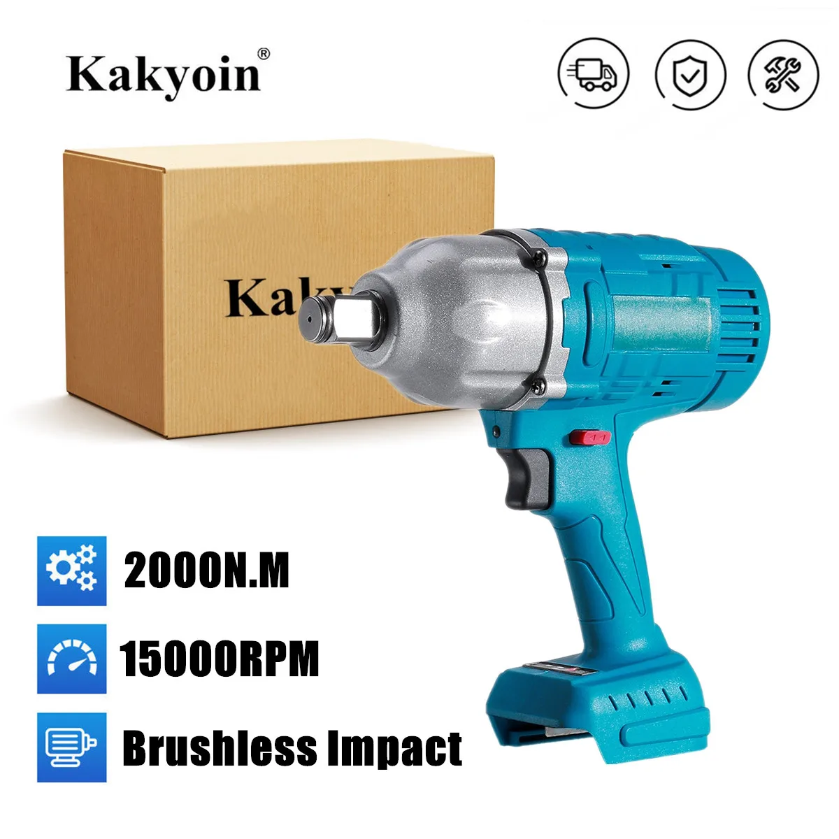 

Беспроводной Электрический ударный гайковерт 3/4 нм с высоким крутящим моментом, бесщеточный фонарь дюйма со светодиодсветильник кой для батареи Makita 18 в