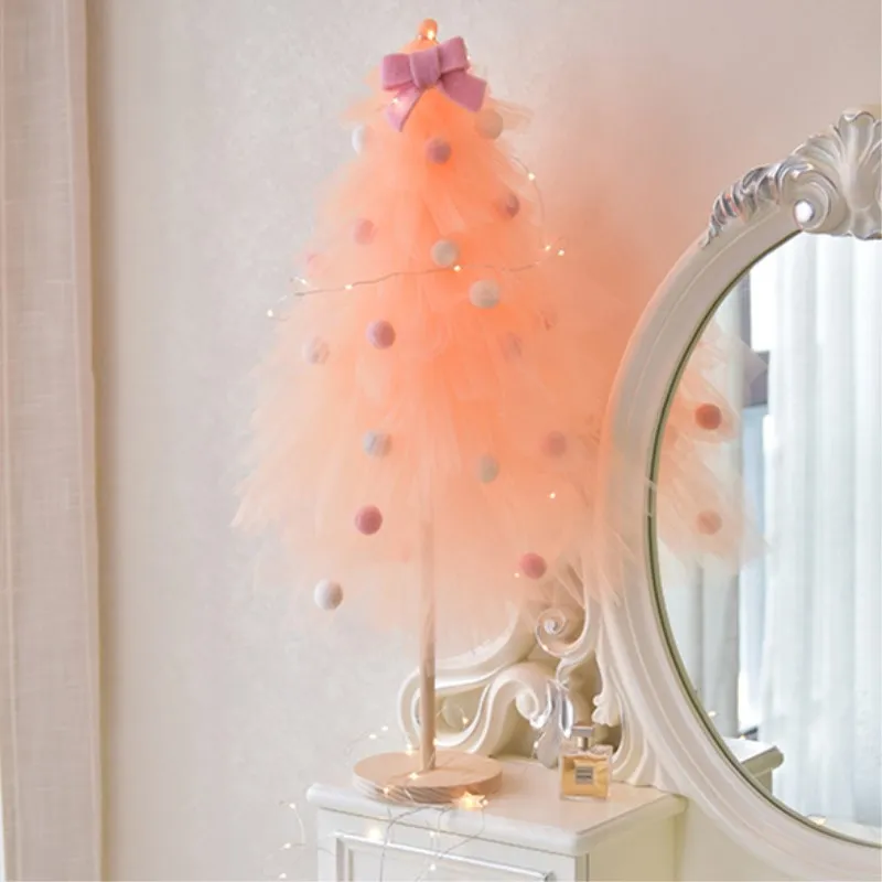 Мини Рождественская елка из сетчатой пряжи новогодние подарки для девочек