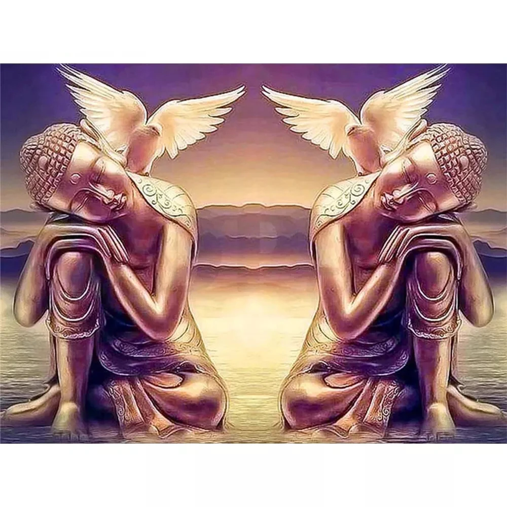 Картина алмазная тема новая религия голубь 5D Вышивка сделай сам баланс Будда