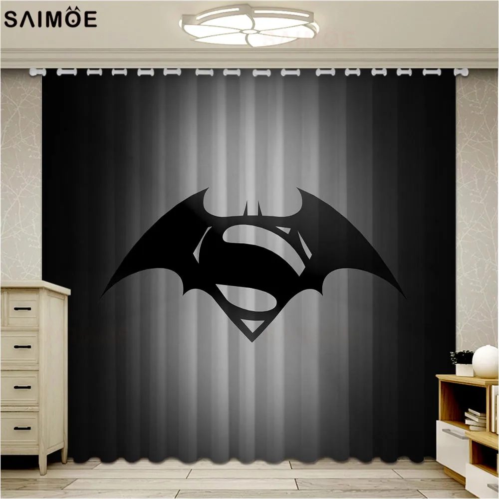 Super Hero Curtains For Window 3D Anime Kids Living Room Bedroom Blackout Drapers Darkening Fabric Rideaux Cortinas | Дом и сад