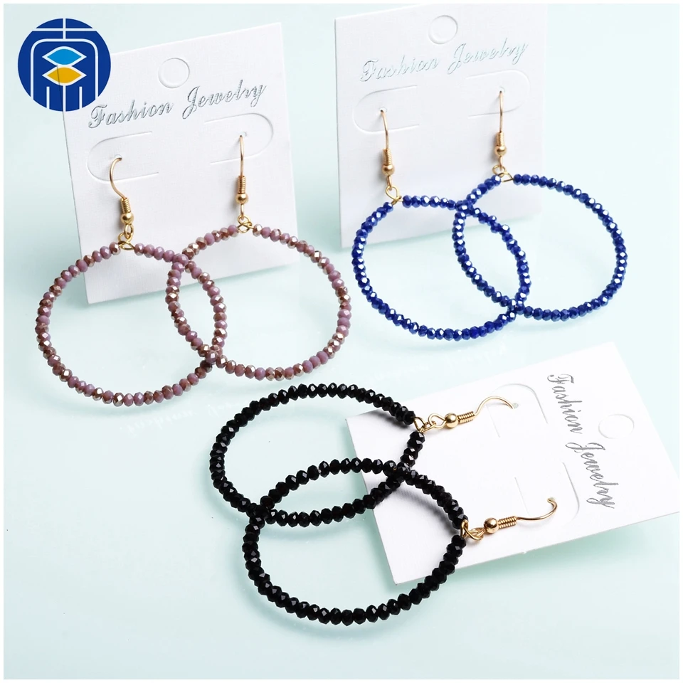 Новый дизайн кубические бусины хрустальные серьги оптом для