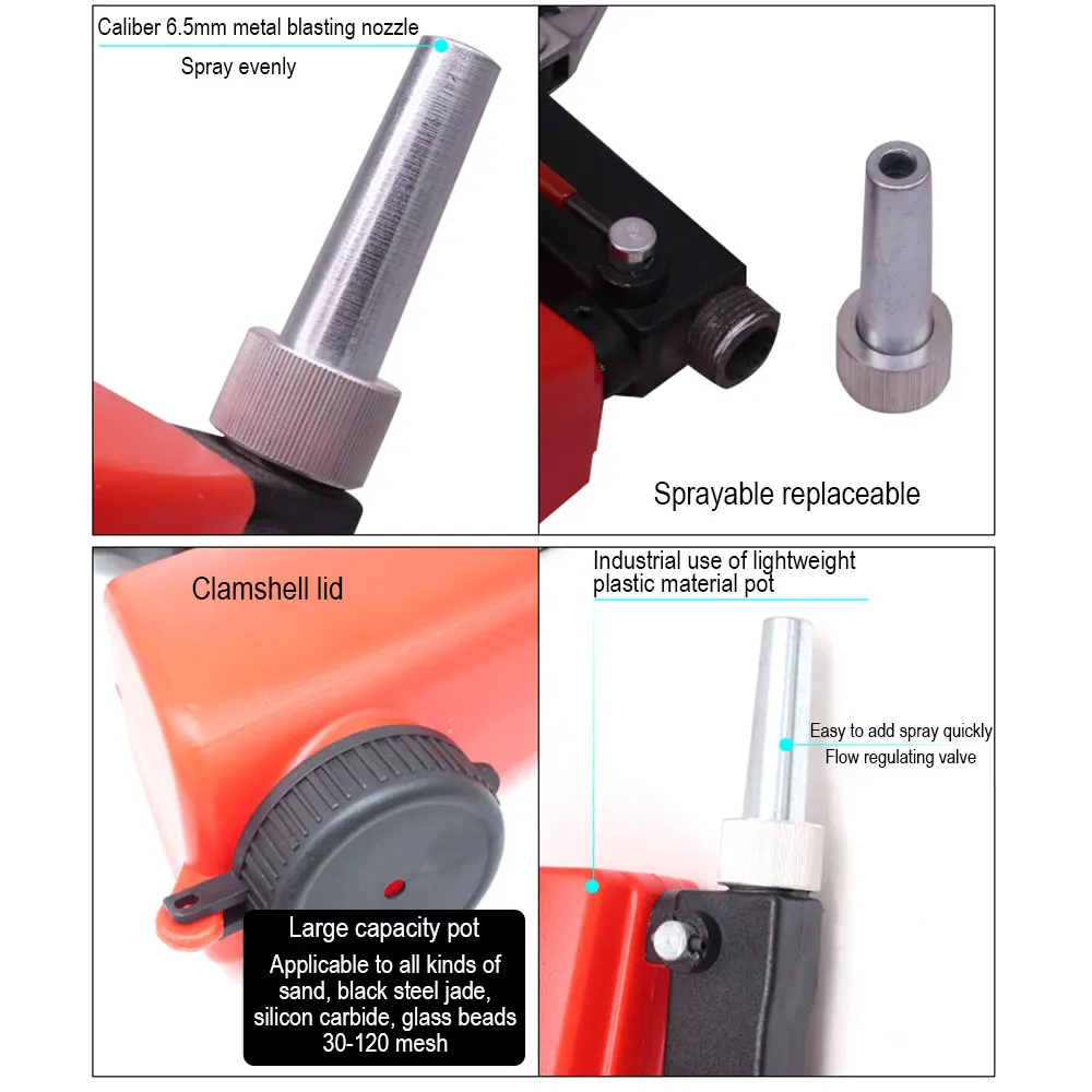

Sandblasting Gun Sand Blasted Portable and Blasting Machine Device Rust Removal 90psi Pneumatic