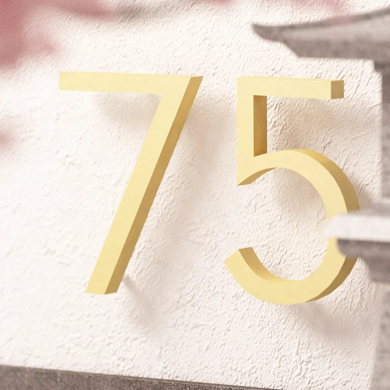 10 2 см номер дома знак #6 Huisnummer Открытый Золотой 4-дюймовый алюминиевый современный