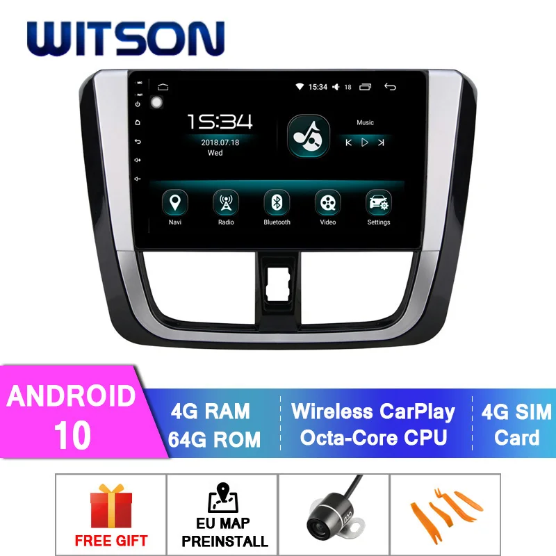 Автомобильная DVD система WITSON Android 10 0 для TOYOTA YARIS 2016 автомобильный dvd плеер