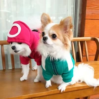 hot pet korea game dog hoodie warm costume fashion cat sweater dog clothes cat coat jacket small medium large dog squid clothing