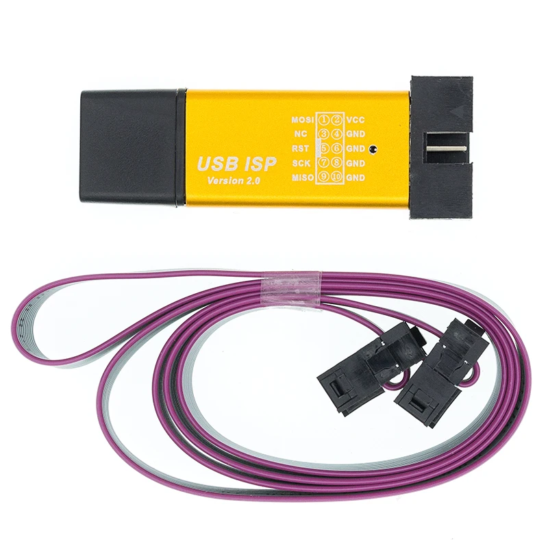 USB ISP USBISP USBASP ASP программатор в алюминиевом корпусе для 51 ATMEL AVR WIN7 64 (случайный