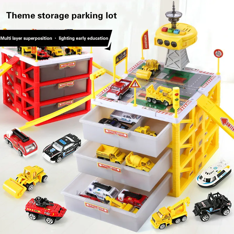 Игрушечный автомобиль Детская парковка игрушечный набор из сплава контейнер для