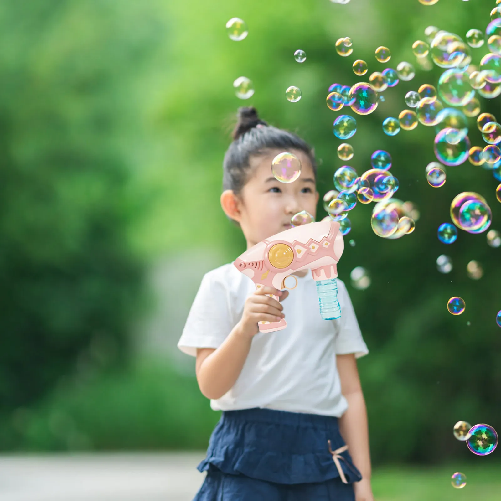 

60ml Kids Magic Wand Bubble Gun Blower Toy Electric Magic Soap Bubble Machine Outdoor Toy for Children Oyuncak Automatic