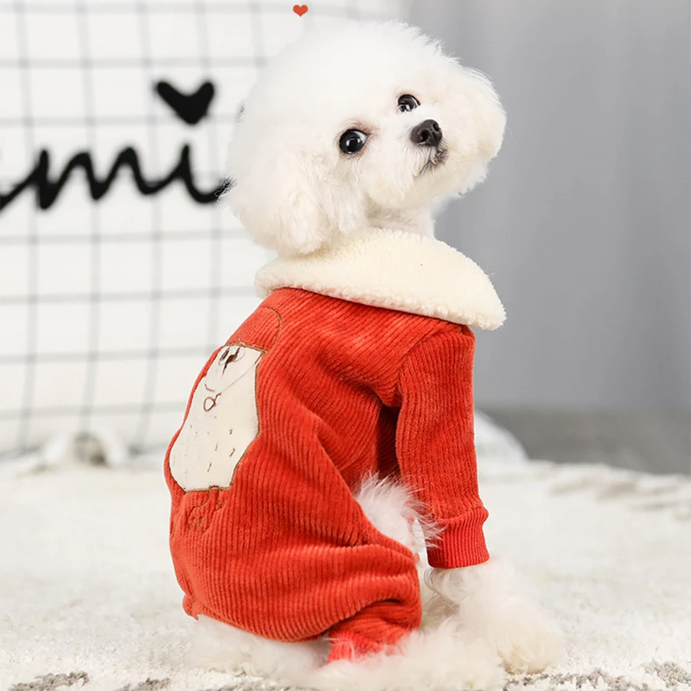 

2020 New Style Pet Clothes Dog Cat Clothes Corduroy Owl Cat Clothes Pet Autumn And Winter Legs In Clothes