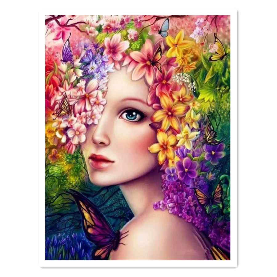 

Flower Fairy Painting By Numbers For Adults DIY Kits HandPainted On Canvas With Framed Oil Picture Drawing By Number