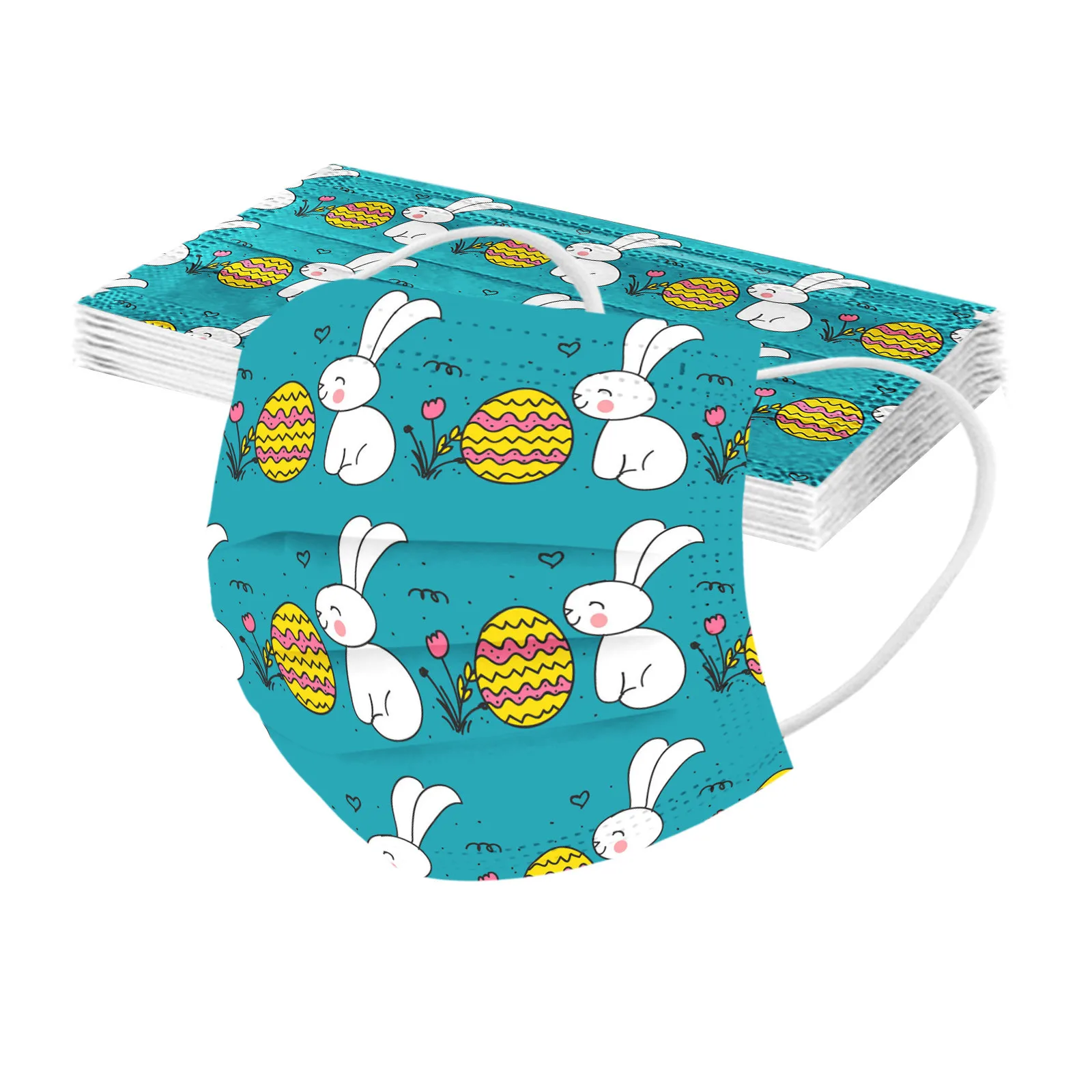 10 шт. детская Пасхальная одноразовая маска для лица с принтом кролика |
