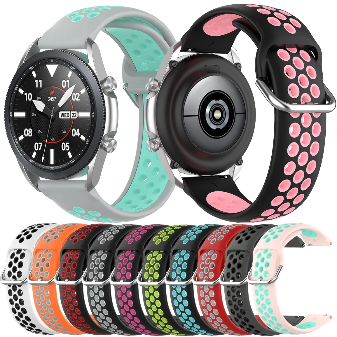 Ремешок силиконовый Essidi 20 мм 22 для Samsung Galaxy Watch 3 41 45 браслет на запястье 42 46 Active 1 2 40